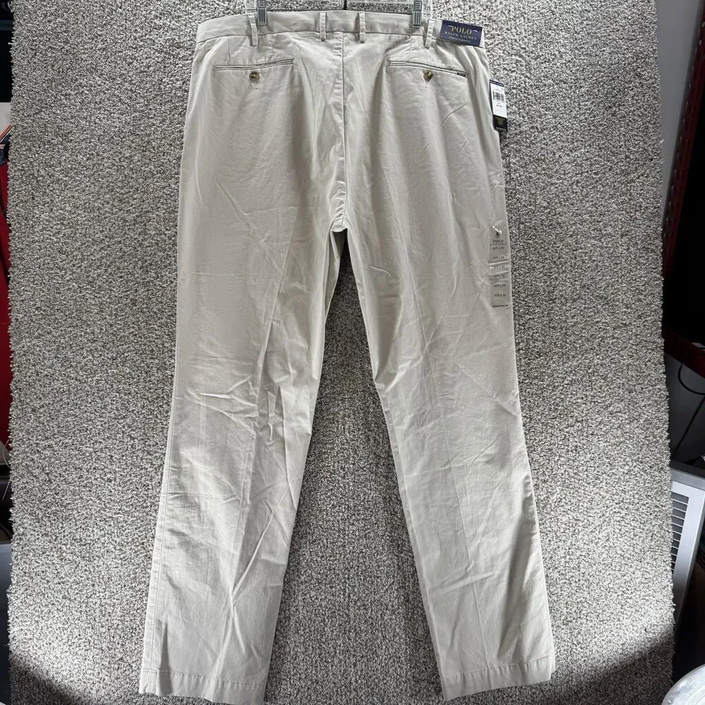 Polo Ralph Lauren Pants Mens 42x36 Stretch‎ Classic Fit Chino Tan New With Tags